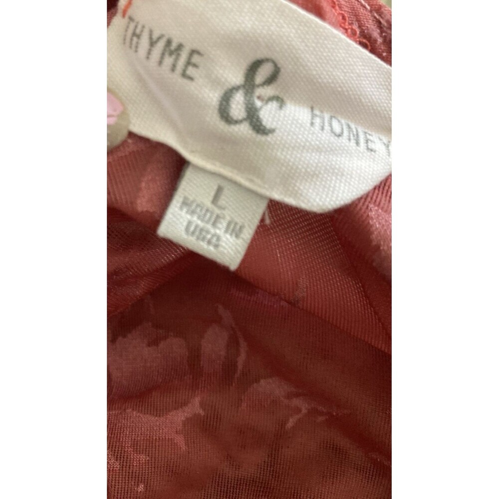 Thyme & Honey Open Front Cardigan Size L Pink Flo… - image 6